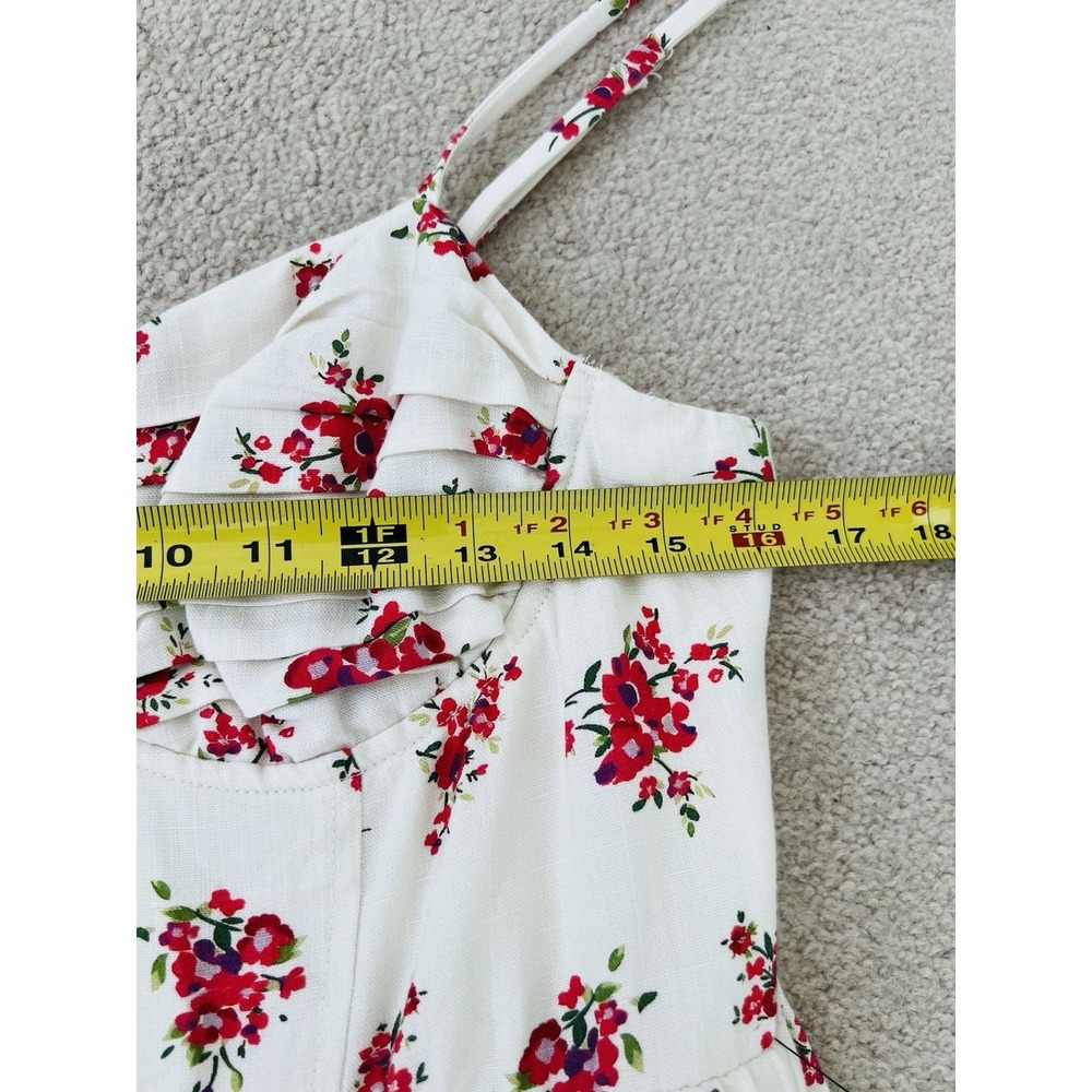 NWT ASTR The Label Corset Red Floral Pleated Sweetheart Midi Dress Strappy L - Picture 9 of 14